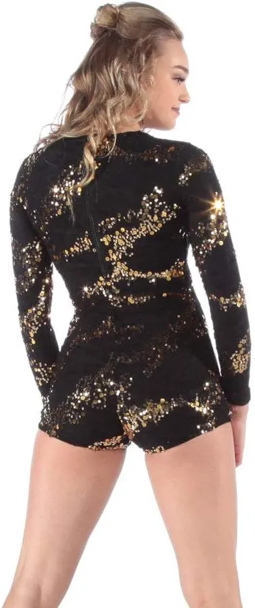 Sequin Stretch Lace Biketard Unitard Leotard Dance Womens & Girls