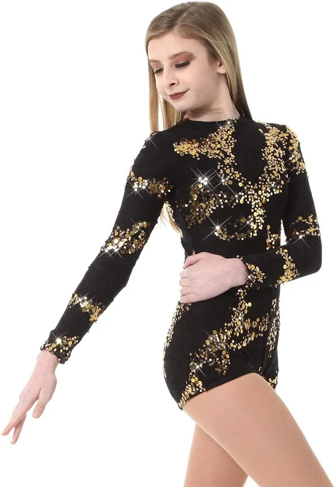 Sequin Stretch Lace Biketard Unitard Leotard Dance Womens & Girls