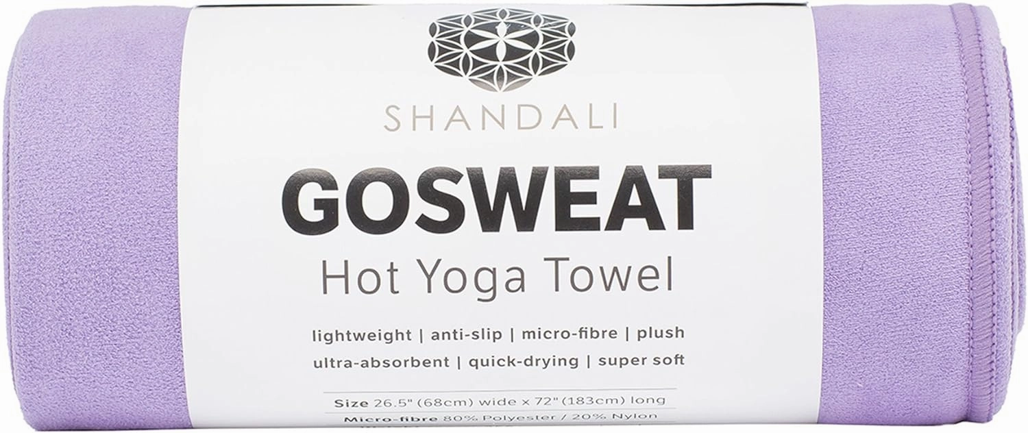 Shandali GoSweat Non-Slip Hot Yoga Towel with Super-Absorbent Soft Suede Microfiber in Many Colors, for Bikram Pilates and Yoga Mats.