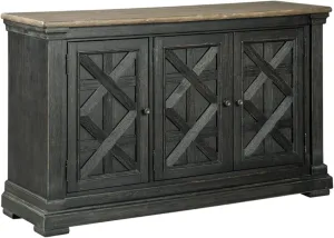Signature Design by Ashley Tyler Creek Urban Farmhouse Dining Room Buffet Cabinet or Server, Almost Black
