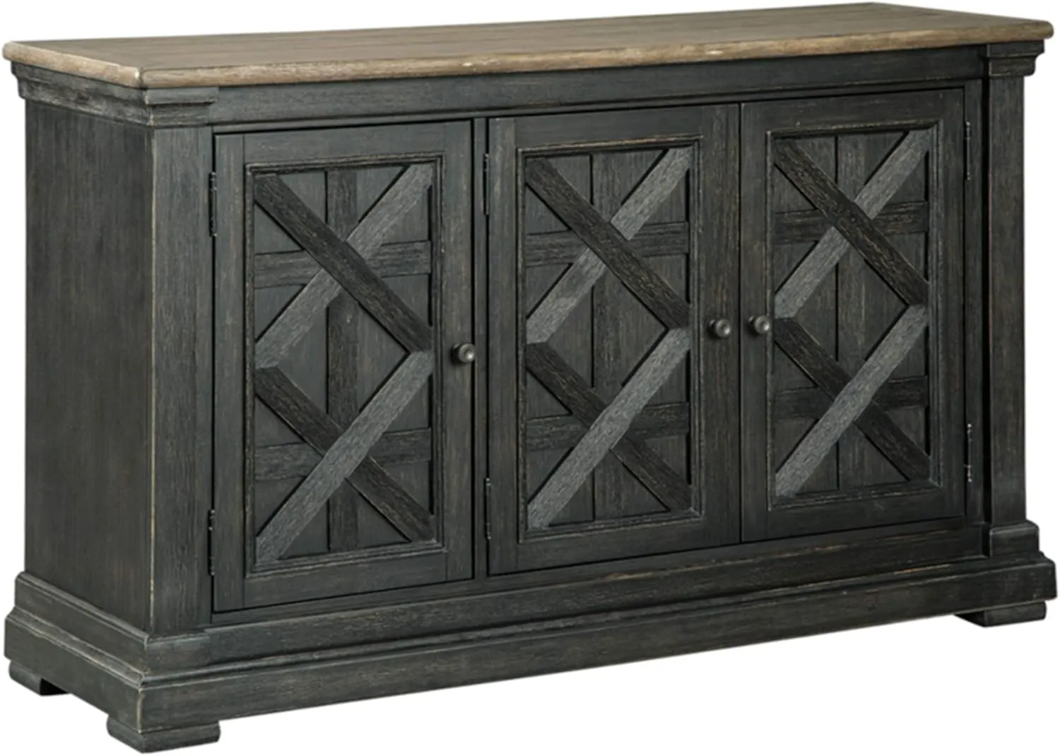 Signature Design by Ashley Tyler Creek Urban Farmhouse Dining Room Buffet Cabinet or Server, Almost Black