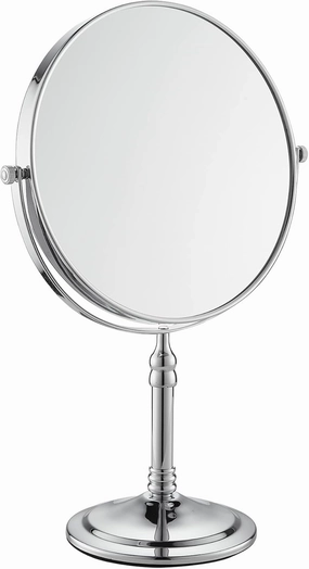 Silver Makeup Mirror 1X/10X Free Standing 8 Inches 360 Swivel Dual-Sided Tabletop Makeup Mirror, Metal
