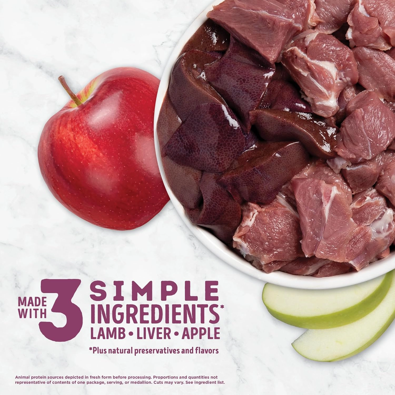 Singles Freeze Dried Dog Treats, Limited Ingredient Grain Free Lamb & Apple Recipe, 3.25oz