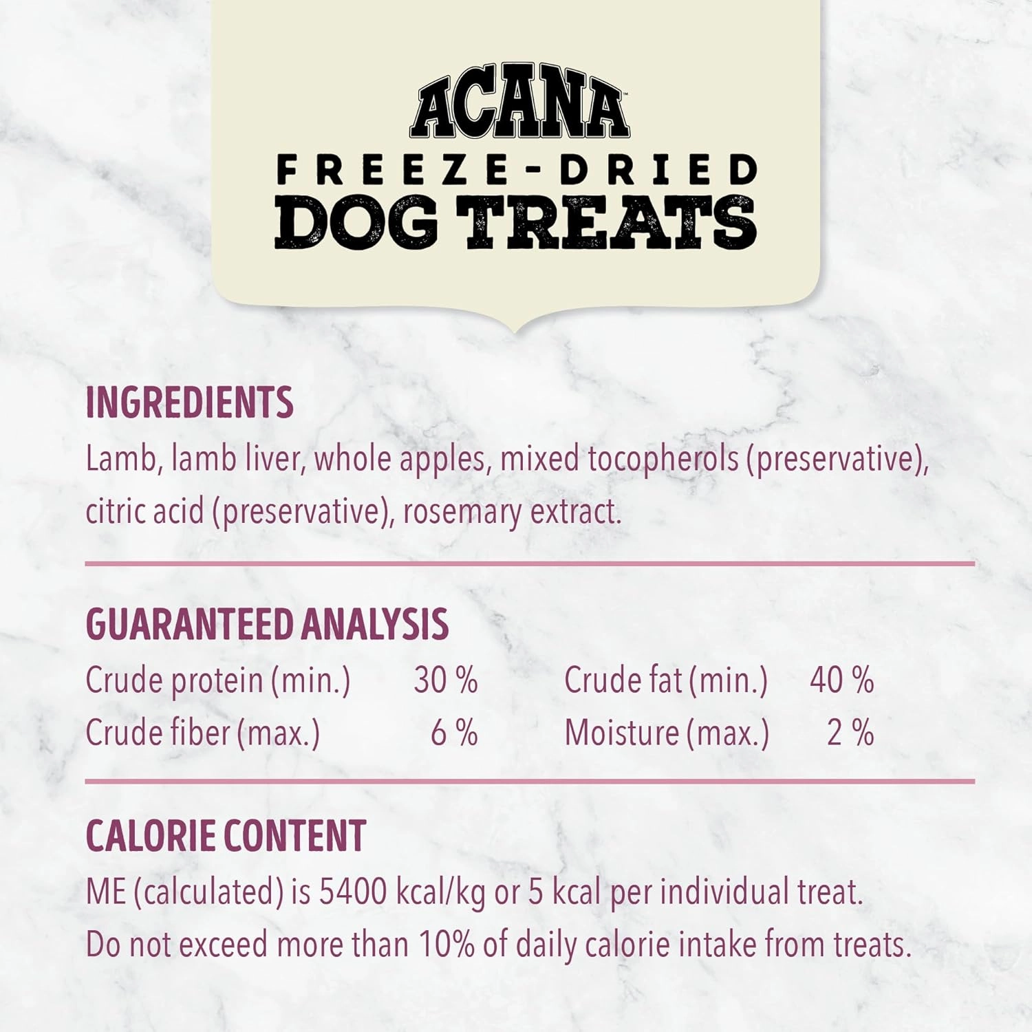 Singles Freeze Dried Dog Treats, Limited Ingredient Grain Free Lamb & Apple Recipe, 3.25oz