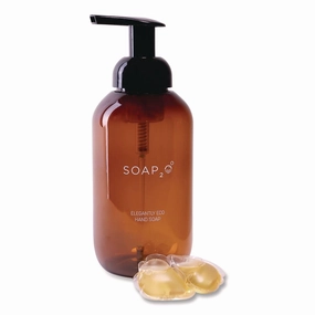 Soap₂o Starter Kit, 1-16.9oz Recycled Plastic Hand Soap Brown Bottle, 2 - Hydro Drop Foaming Hand Soap Refills, Refillable, Reuseable