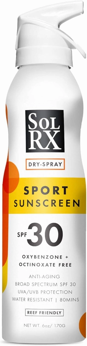 SolRX SPF 30 Sport Sunscreen Dry Spray, 6 oz