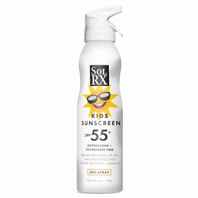 SolRX SPORT KID's SPRAY SPF 55  Sunscreen Spray SPF55 , Reef Friendly, Broad Spectrum Sunscreen for Face and Body, Oxybenzone Free