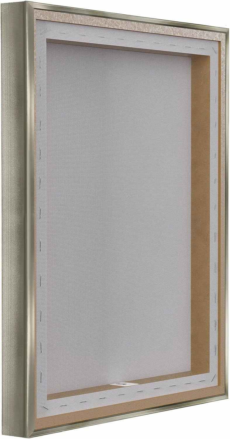 Stupell Industries Ghost in Peaceful Flower Meadow Gray Framed Floater Canvas Wall Art Design by Jo Moulton, 25 x 31