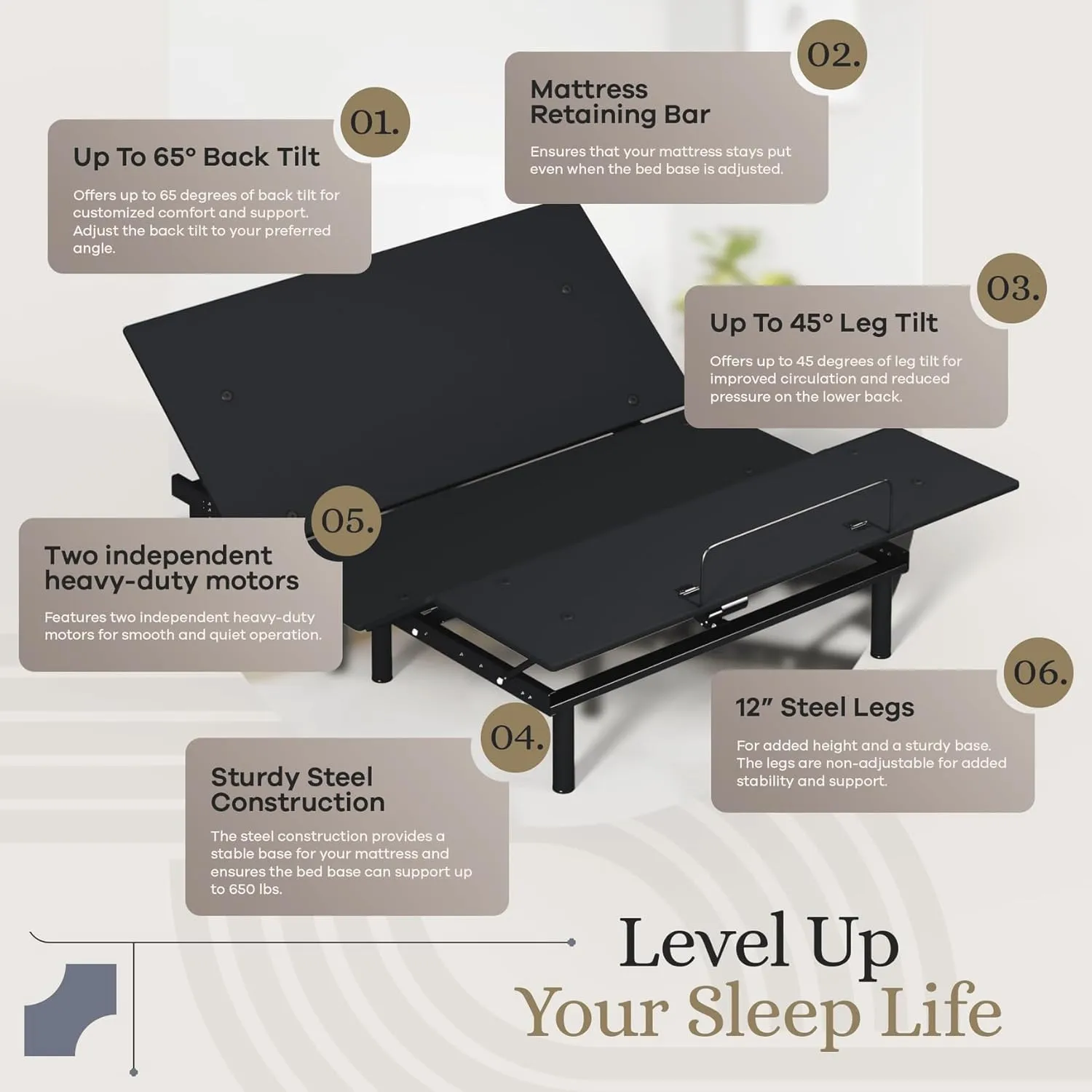 Sven & Son Essential Adjustable Bed Base (Frame)   14 inch Hybrid Spring Matt (Medium Soft), Easy Assembly, Head and Foot Lift, Memory Positions, Zero Gravity, Wireless Remote - Queen