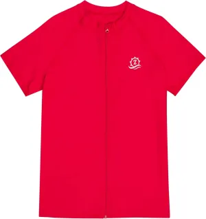 SwimZip Men's Short Sleeve Zipper Rash Guard Swim Shirt w/UPF 50 Sun Protection