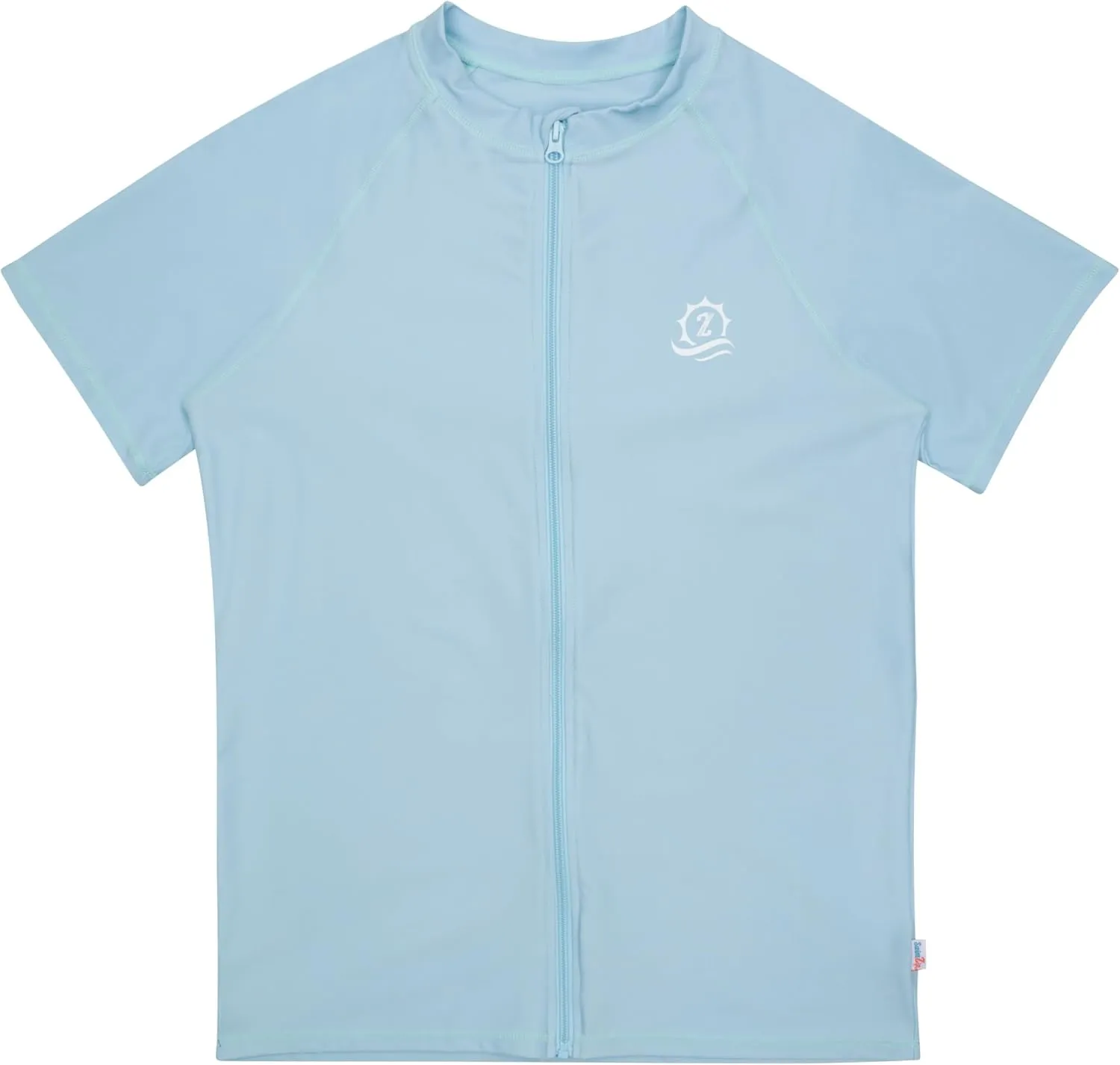 SwimZip Men's Short Sleeve Zipper Rash Guard Swim Shirt w/UPF 50 Sun Protection