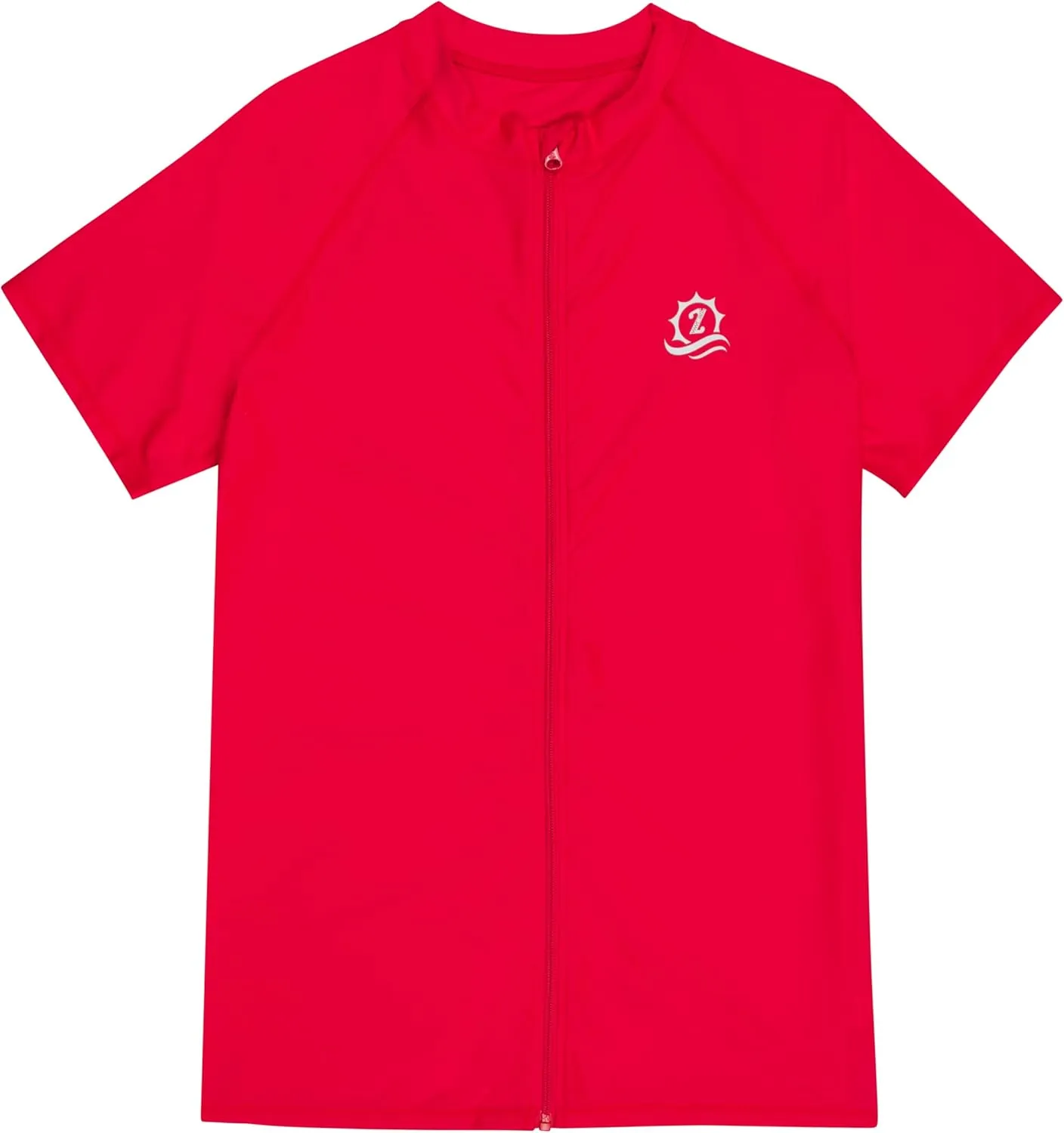 SwimZip Men's Short Sleeve Zipper Rash Guard Swim Shirt w/UPF 50 Sun Protection