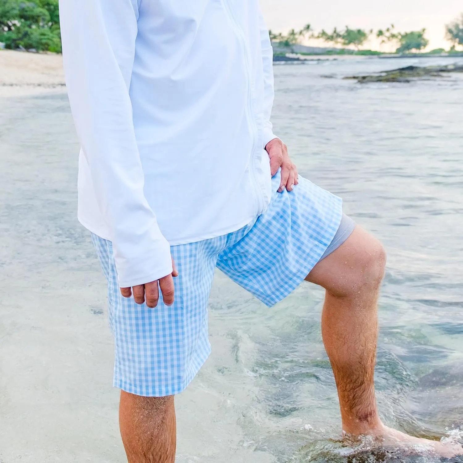 SwimZip Men's Swim Shorts with Boxer Brief Liner and UPF 50  Sun Protection