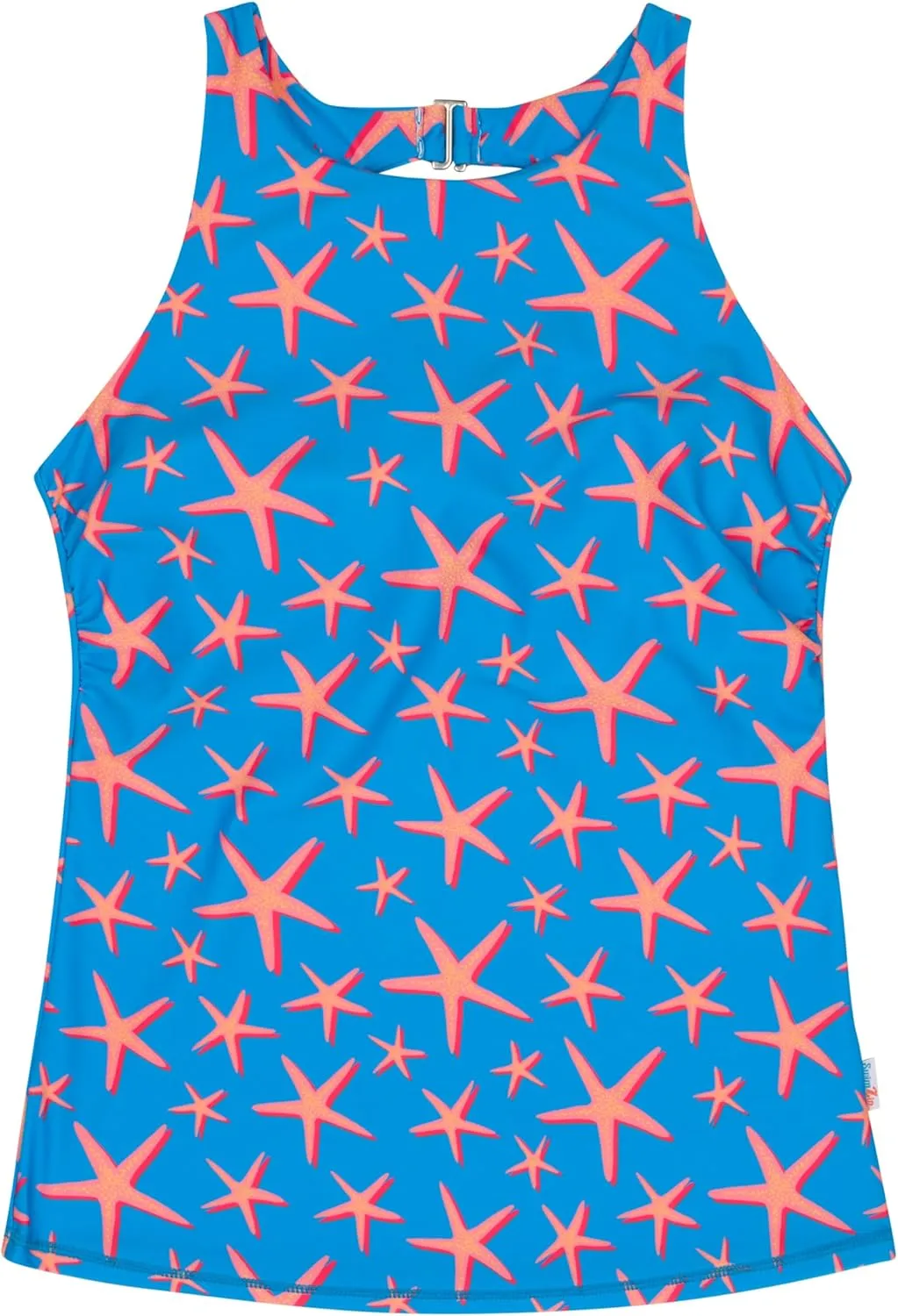 SwimZip Women's High Neck Fitted Tankini Swim Shirt - UPF 50  Sun Protection