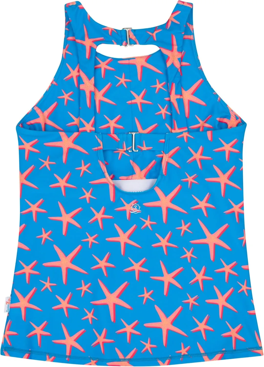 SwimZip Women's High Neck Fitted Tankini Swim Shirt - UPF 50  Sun Protection