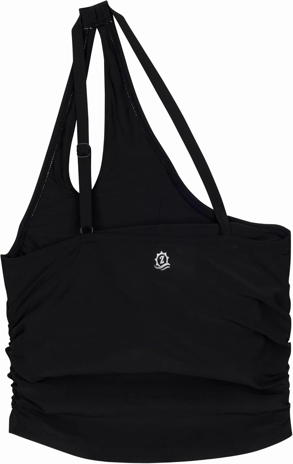 SwimZip Women's One Shoulder Crop Bikini Swim Top - UPF 50  Sun Protection