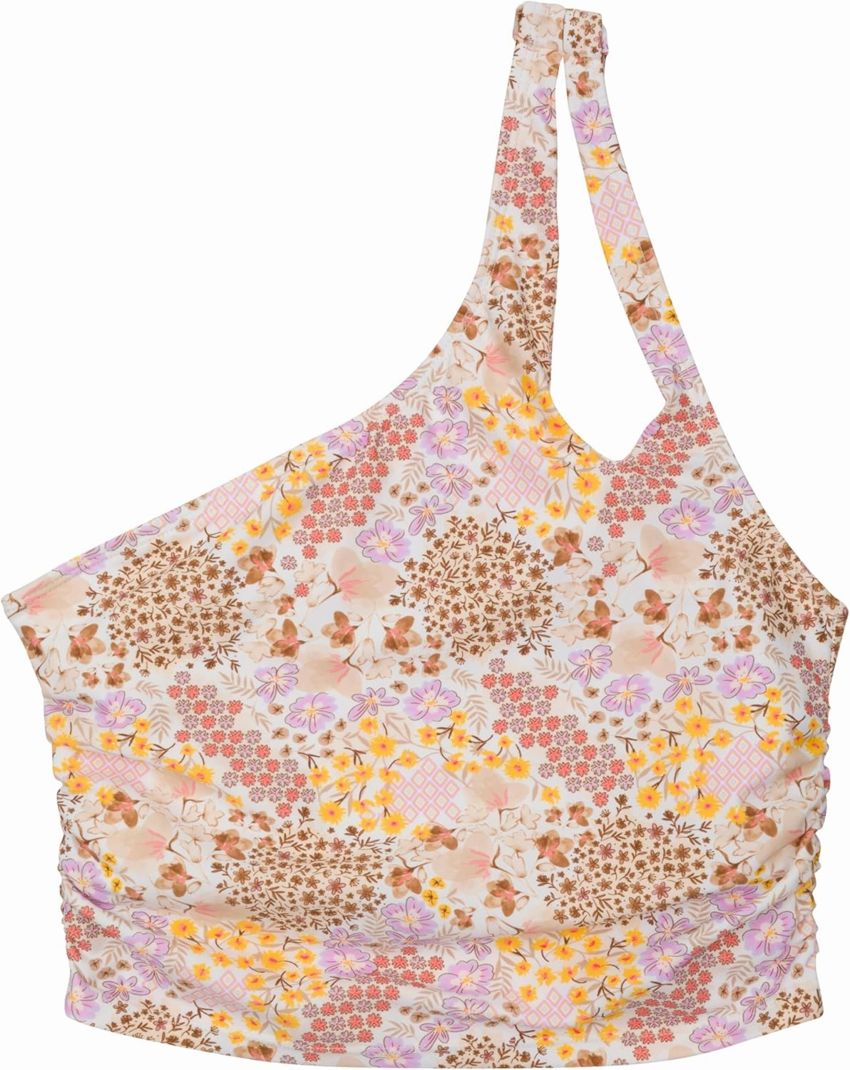 SwimZip Women's One Shoulder Crop Bikini Swim Top - UPF 50  Sun Protection