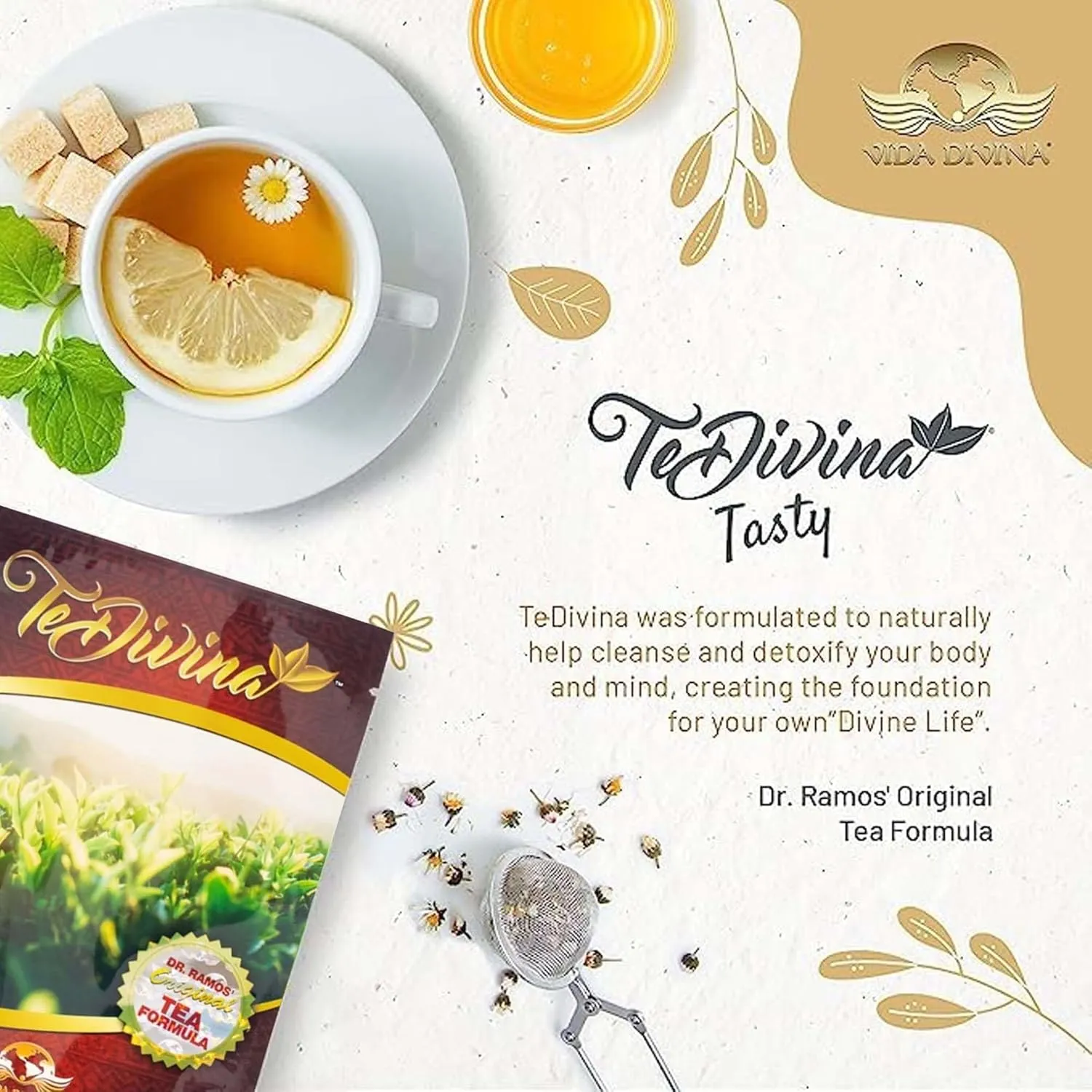 TeDivina, Plant-Based Cleansing Formula, Caffeine-Free Wellness Drink with 12 Blended Ingredients, Colon Support, Original Flavor, 0.3oz (Pack of 1)