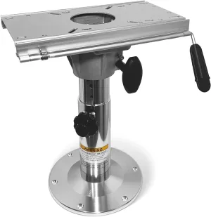 TEPU Adjustable Boat Seat Pedestal, 13" to 19" Height, Aluminum Alloy Base with Slide Rails and Locking Mechanism, High Durability, Suitable for Most Boat Seat Mount