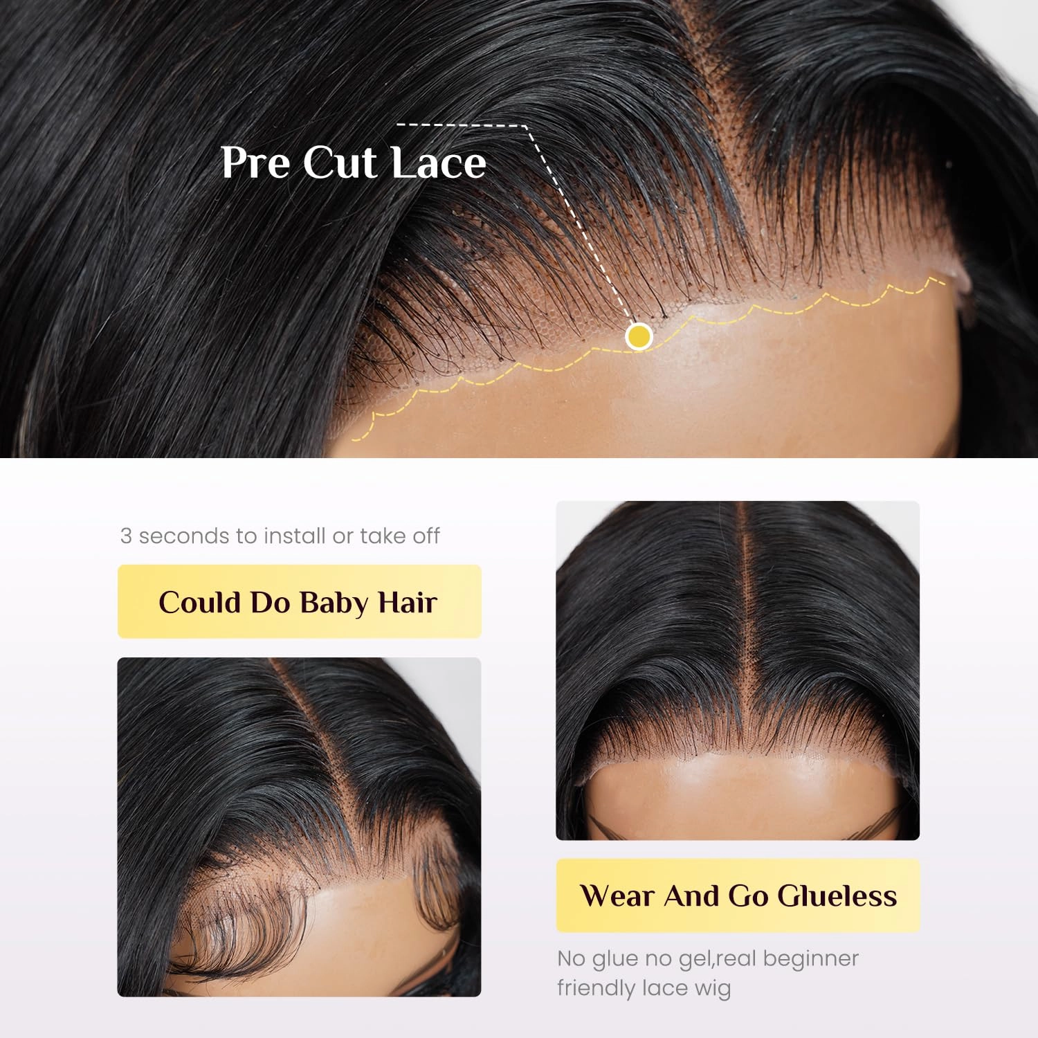 TESLAL P1B/30 Highlight Wear and Go Glueless Pre Cut Lace Body Wave 6X6 HD Lace Wig Premium Fiber Hair and Human Hair Blend Wig By Crafted Technology 260% Density 30 Inch