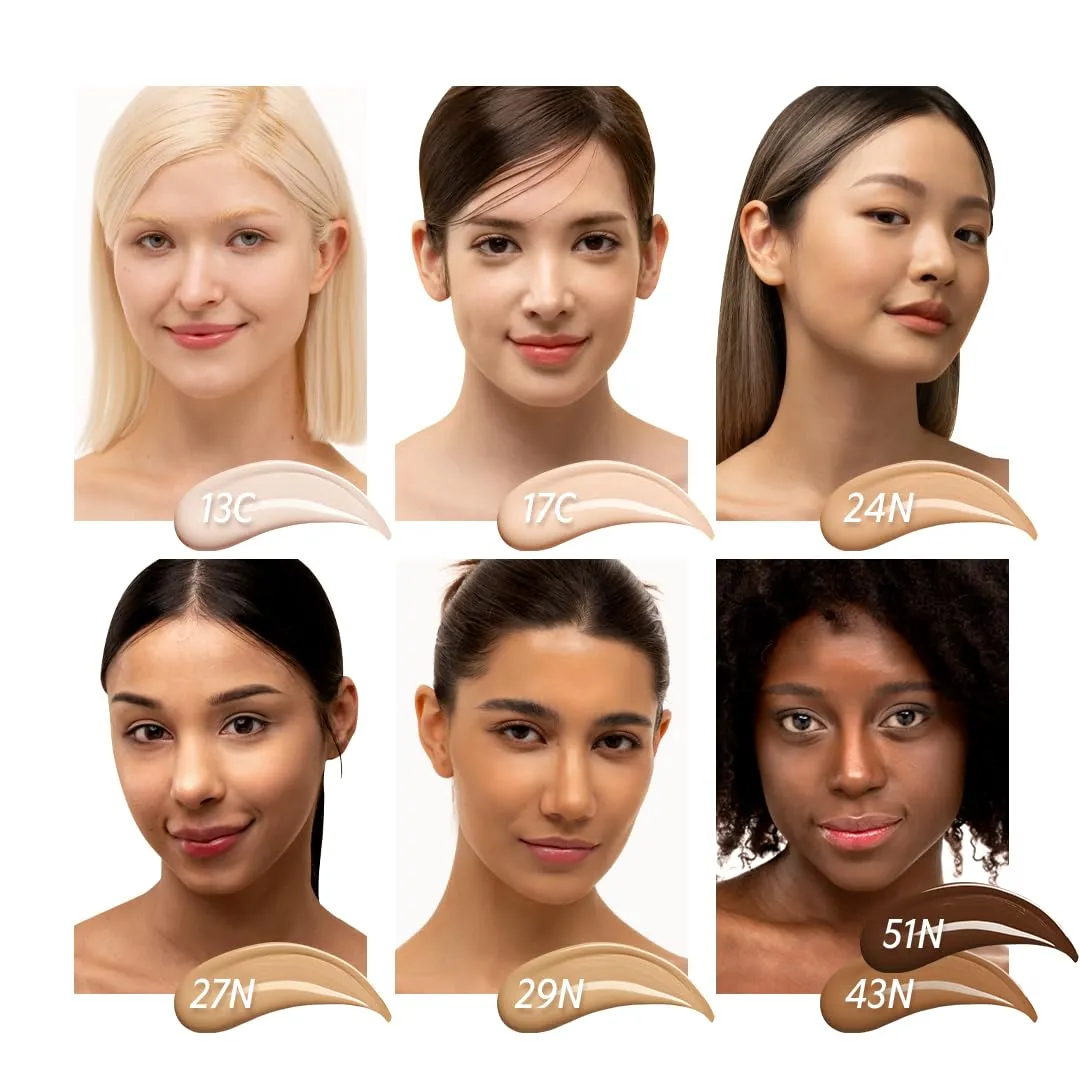 TIRTIR Mask Fit Red Cushion Foundation | Full coverage, Weightless, Skin fit, Satin Glow Finish, Korean Makeup Cushion Foundation (#21N Ivory, 0.63 Fl Oz)