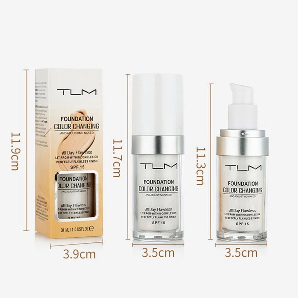 TLM Foundation Color Changing with SPF 15 - Flawless Finish