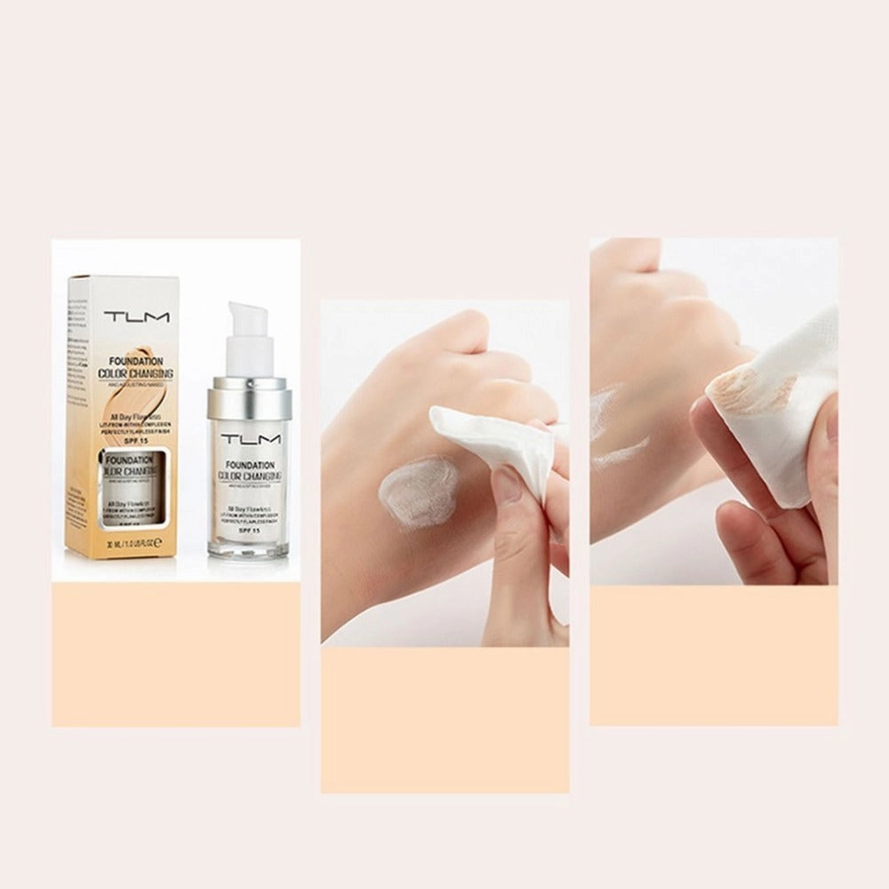 TLM Foundation Color Changing with SPF 15 - Flawless Finish