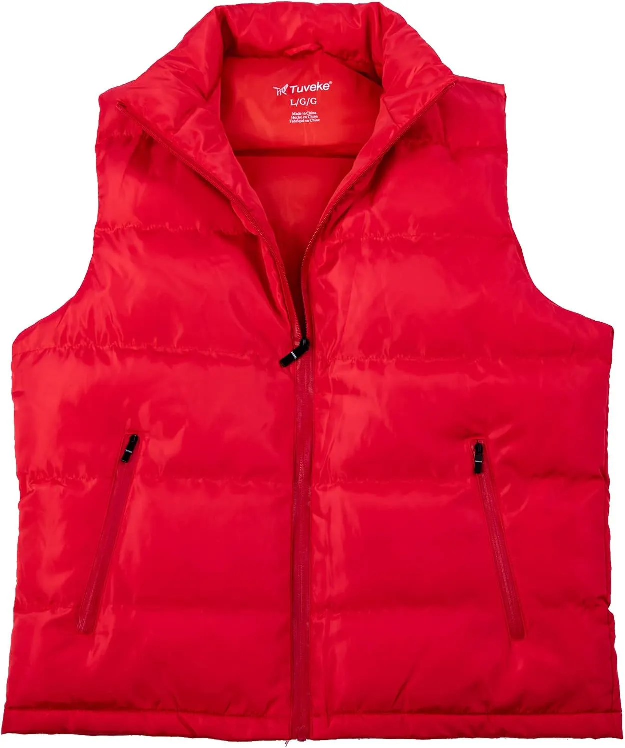 TUVEKE Men's Puffer Vest Water-Resistant winter outdoor Zipper Sleeveless Warm puffey jacket Size M To 3XL(Multicolor)