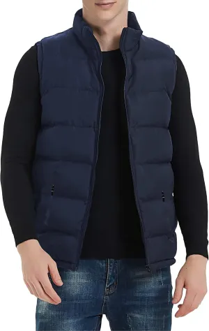 TUVEKE Men's Puffer Vest Water-Resistant winter outdoor Zipper Sleeveless Warm puffey jacket Size M To 3XL(Multicolor)
