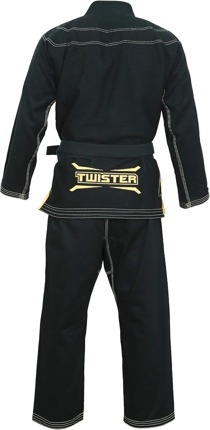 Twister Black Mamba Brazilian Jiu Jitsu Gi | BJJ Uniform | Preshrunk | With FREE BJJ Belt & FREE Gi Bag