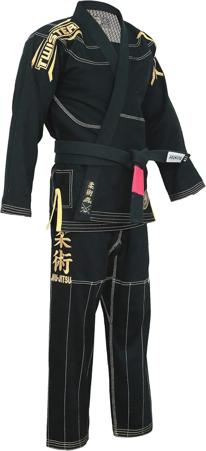 Twister Black Mamba Brazilian Jiu Jitsu Gi | BJJ Uniform | Preshrunk | With FREE BJJ Belt & FREE Gi Bag