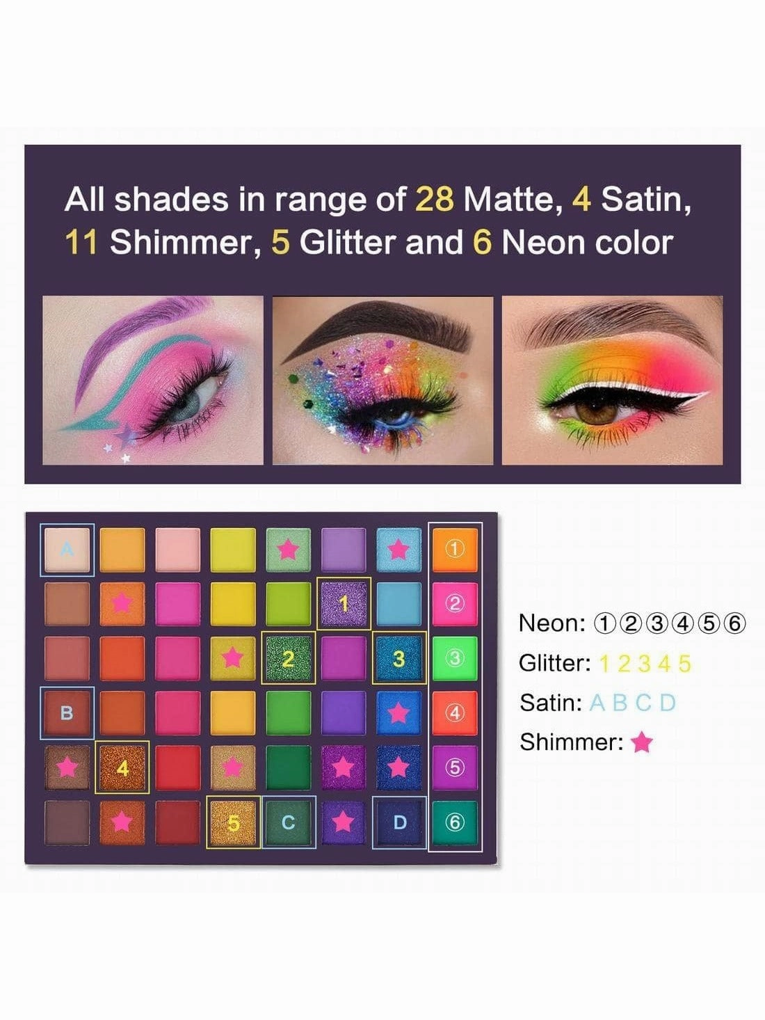UCANBE 48-Color Eyeshadow Palette: High-Pigmented Matte, Shimmer & Glitter for Versatile Looks
