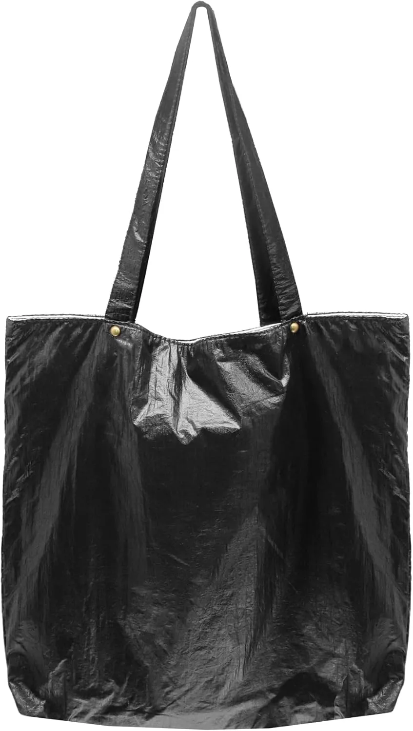Ulisty Women Imitation Tinfoil Design Tote Bag Shoulder Bag Casual Handbag Daily Bag