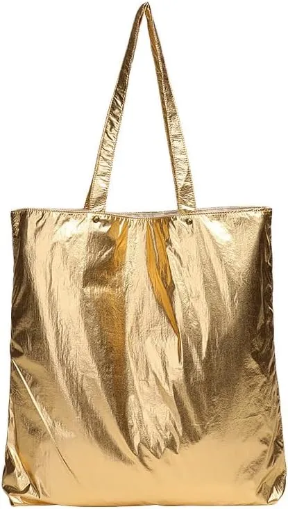 Ulisty Women Imitation Tinfoil Design Tote Bag Shoulder Bag Casual Handbag Daily Bag
