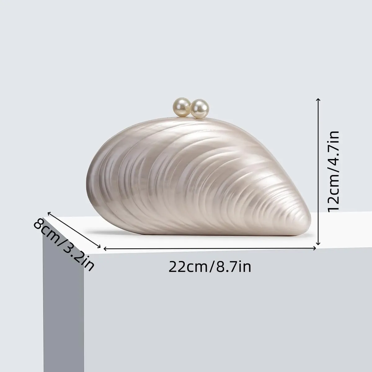 UMREN Seashell Chain Shoulder Bag for Women Acrylic Evening Clutch Bag Glitter Marble Purse Handbag for Wedding Party Prom