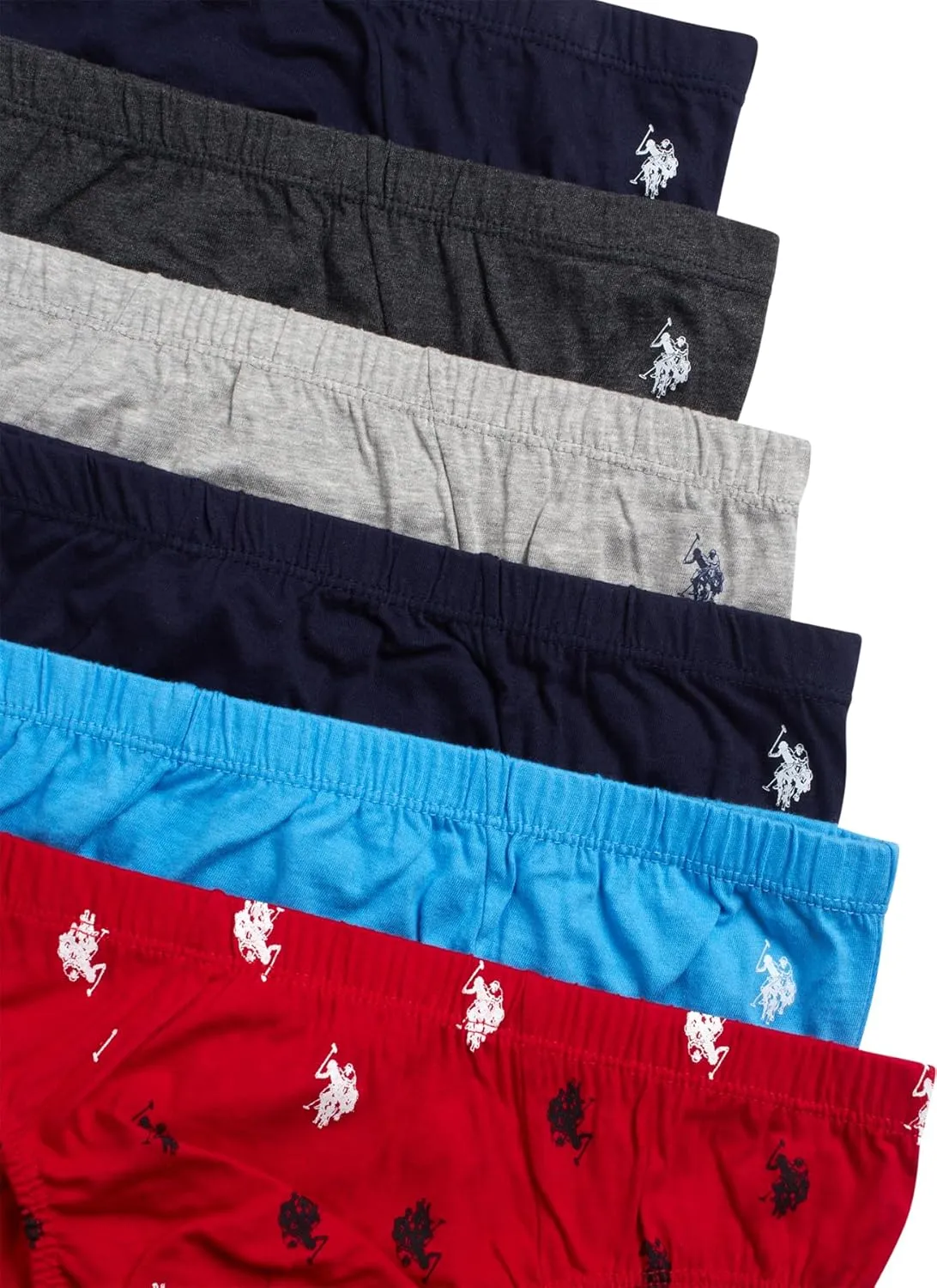 U.S. Polo Assn. Men's Low Rise Briefs - 6 Pack Soft Stretch Tag Free Cotton Underwear Briefs with Contour Pouch (Sizes: S-XL)