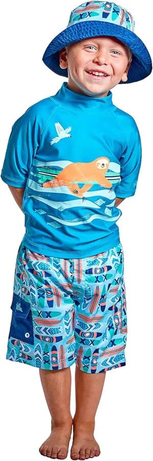 UV SKINZ Boys 3 Piece Sun and Swim Set with UPF 50  Sun Protection – Boys Swimsuit, Toddler Swim Suits