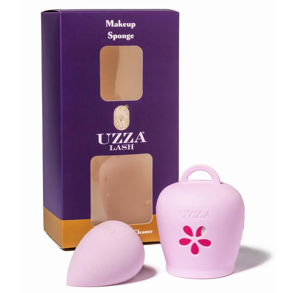 UZZA Makeup Sponge Blender and Cleaner Set - The Complete and Innovative Solution for Clean and Hygienic Beauty Blending (Lavender)
