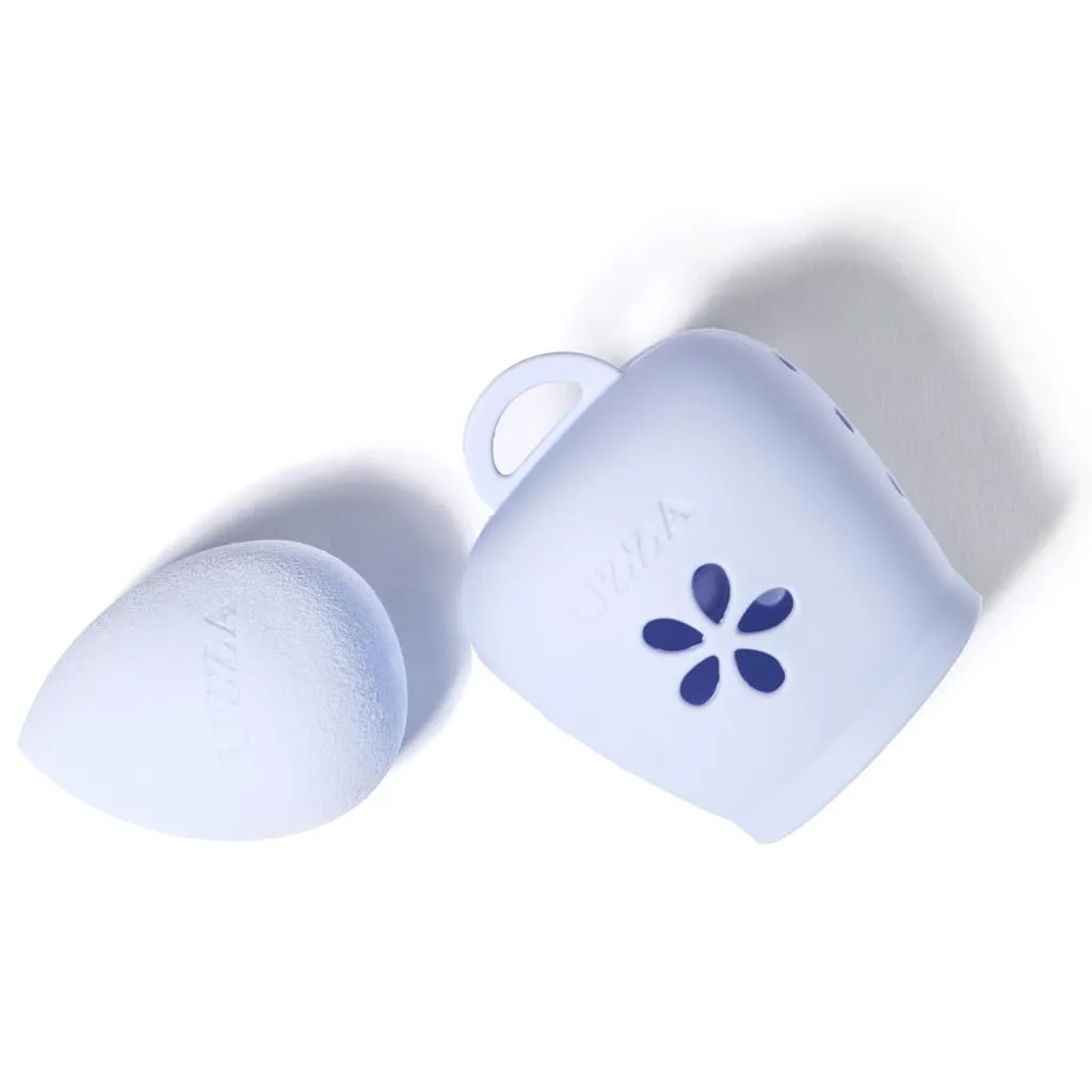 UZZA Makeup Sponge Blender and Cleaner Set - The Complete and Innovative Solution for Clean and Hygienic Beauty Blending (Periwinkle)