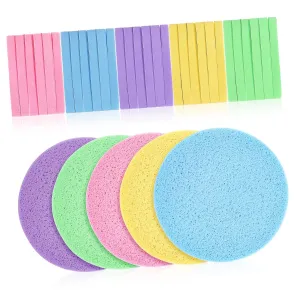 Vaguelly 120Pcs Compressed Facial Sponges for Makeup Removal and Cleansing Exfoliating Face Cleaning Pads for Men Women Portable Esthetician Supplies