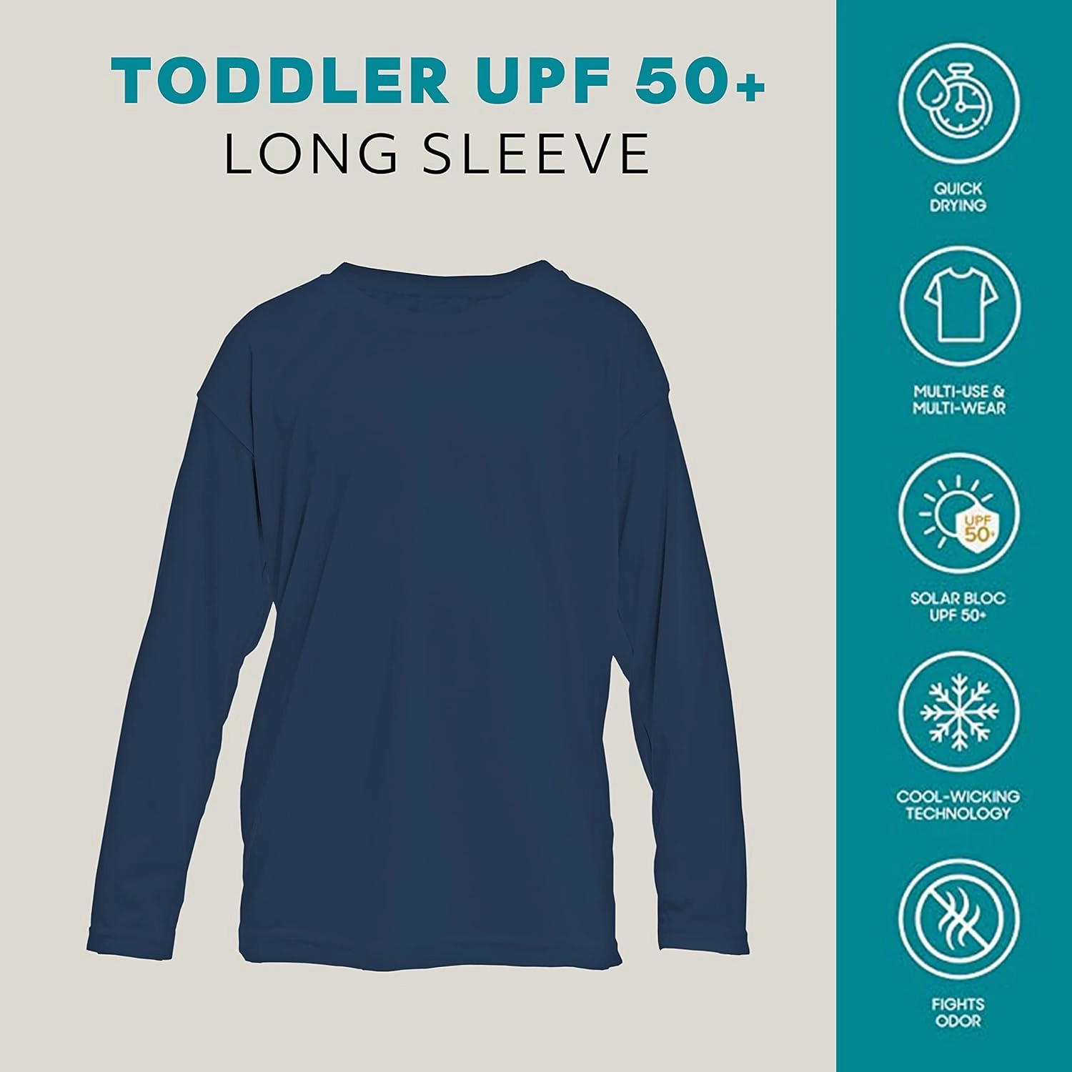 Vapor Apparel Toddler UPF 50  UV Sun Protection Long Sleeve Performance T-Shirt for Sports and Outdoor Lifestyle