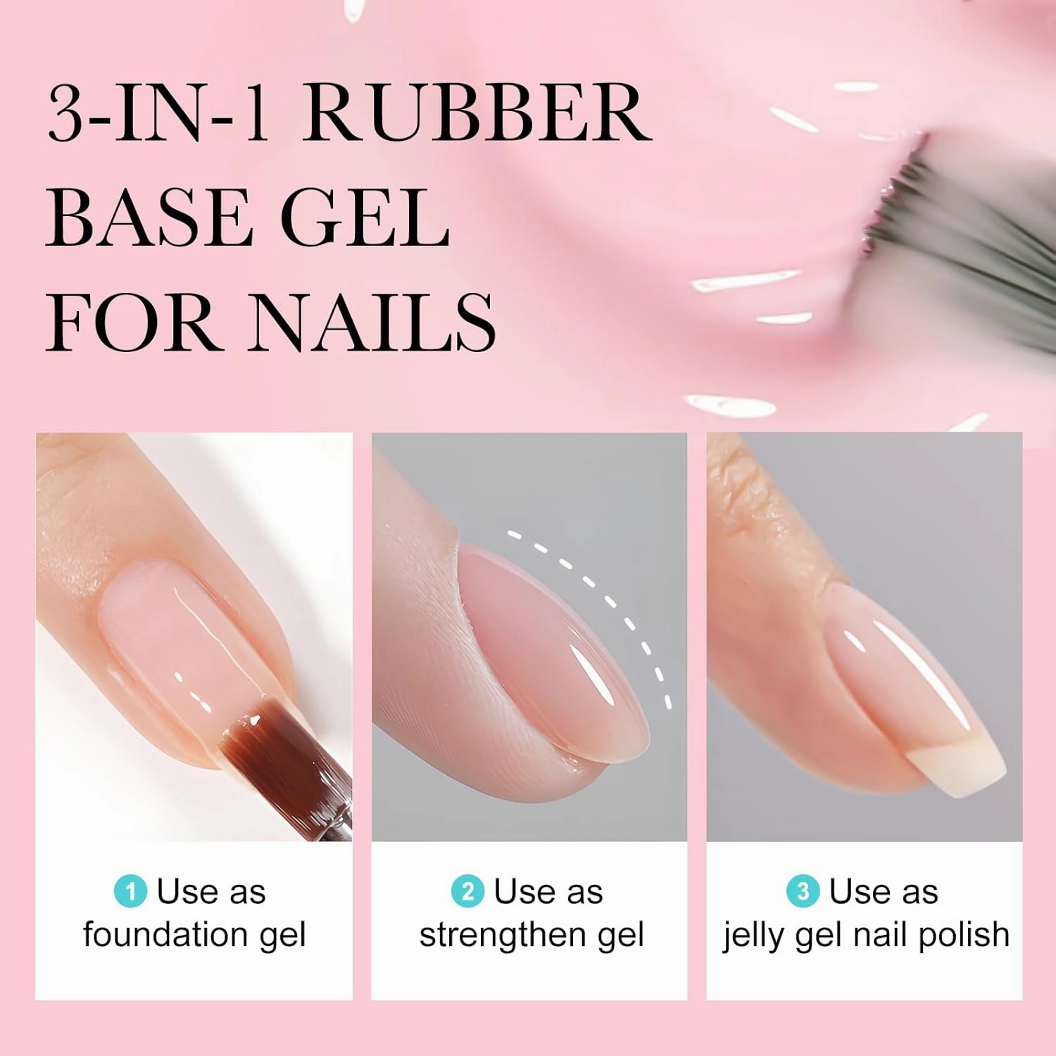 VENALISA Rubber Base Gel Nail Polish Set of 6 Colors Clear Sheer Nude Pink Rubber Base Coat Jelly Neutral Skin Tone Transparent Soak Off UV Gel Salon Nail Art DIY at Home Manicure