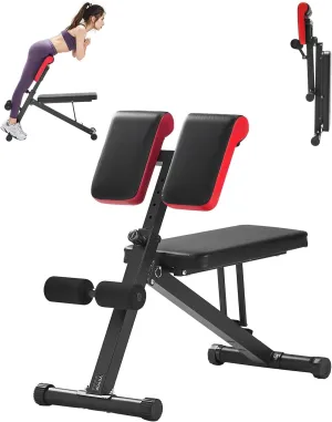 VEVOR Multi-Functional Weight Bench for Full Body Workout, Roman Chair Hyperextension Bench, 330 lbs Adjustable & Foldable Equipment for Back Arm Core Ab Workout, Sit Up Exercise Machine for Home Gym