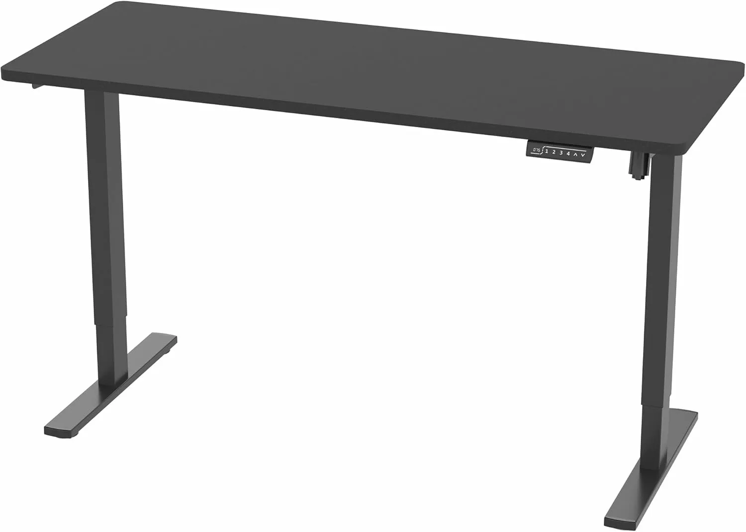 VIVO Electric 60 x 24 in Standing Desk, Memory Height Adjustment, 1B Series, One-Piece Black Top, Black Frame, DESK-KIT-1B6B