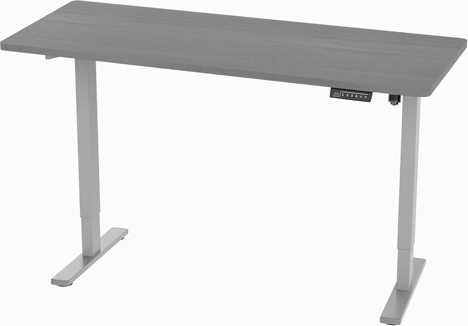 VIVO Electric 60 x 24 in Standing Desk, Memory Height Adjustment, 1B Series, One-Piece Dark Gray Top, Gray Frame, DESK-KIT-1G6G
