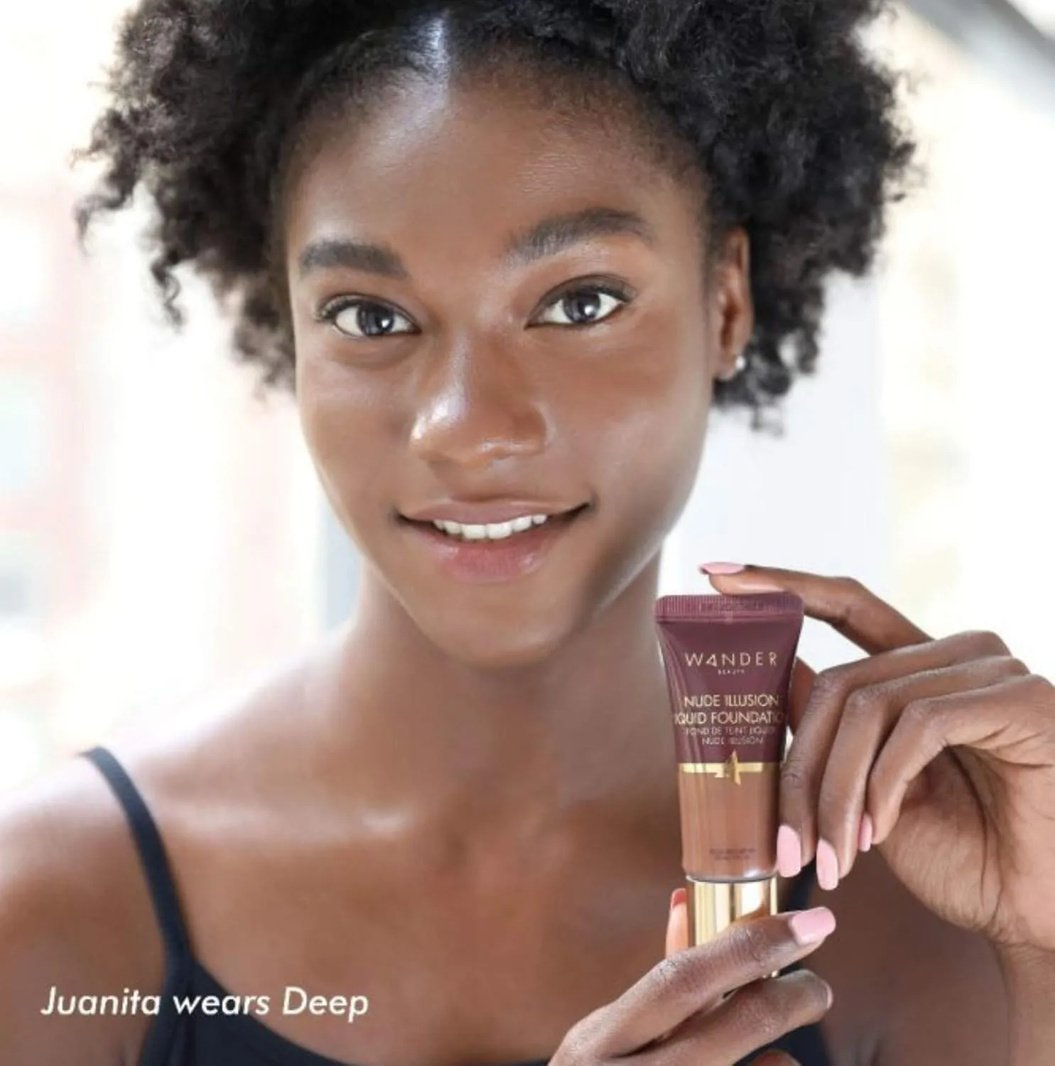Wander Beauty Nude Illusion Liquid Foundation - Medium to Full Coverage Foundation with Niacinamide & Lotus Extract - Natural Skin Finish - Blurs, Conceals & Contours - Travel-Friendly Tube