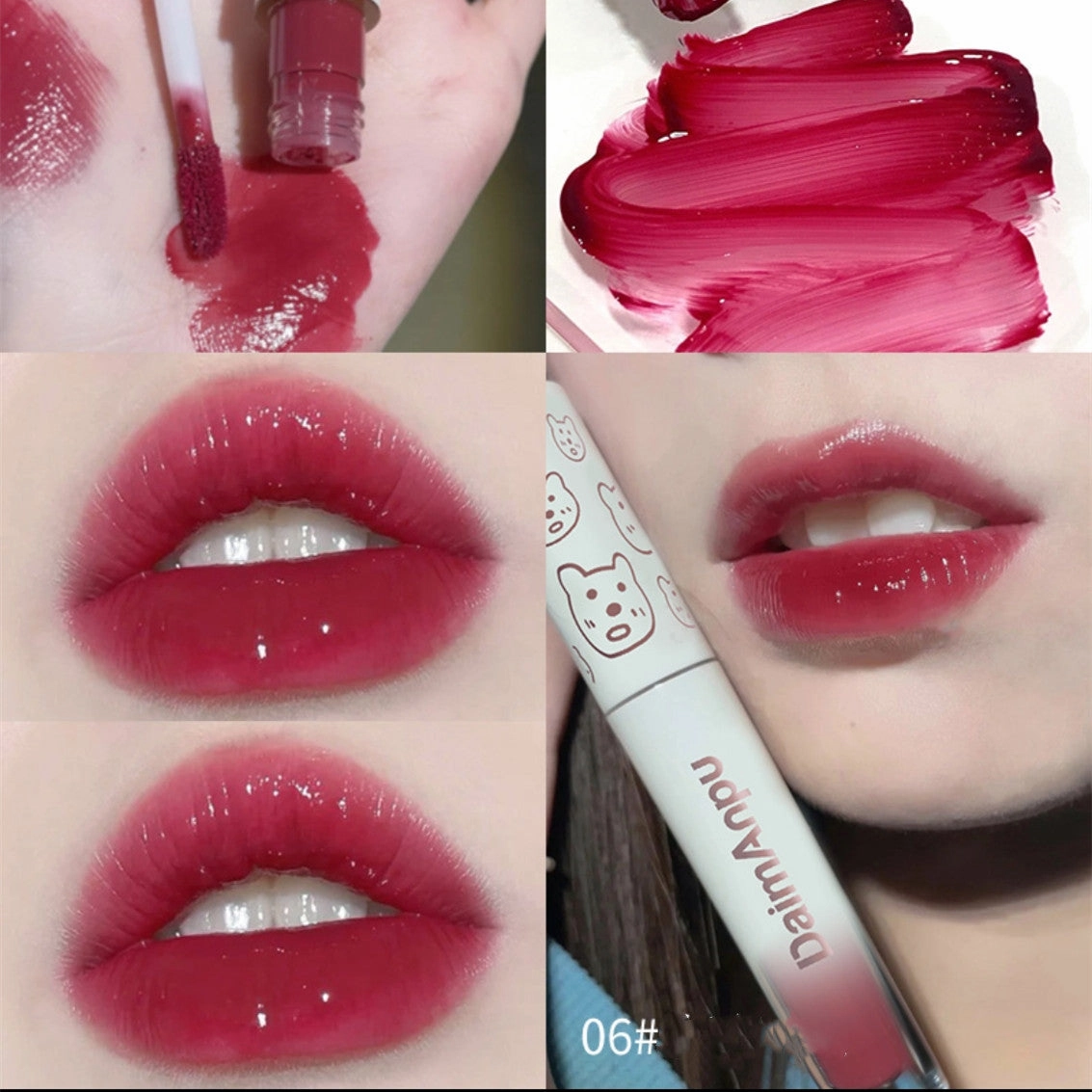 Water glossy clear glass lip    HA0662