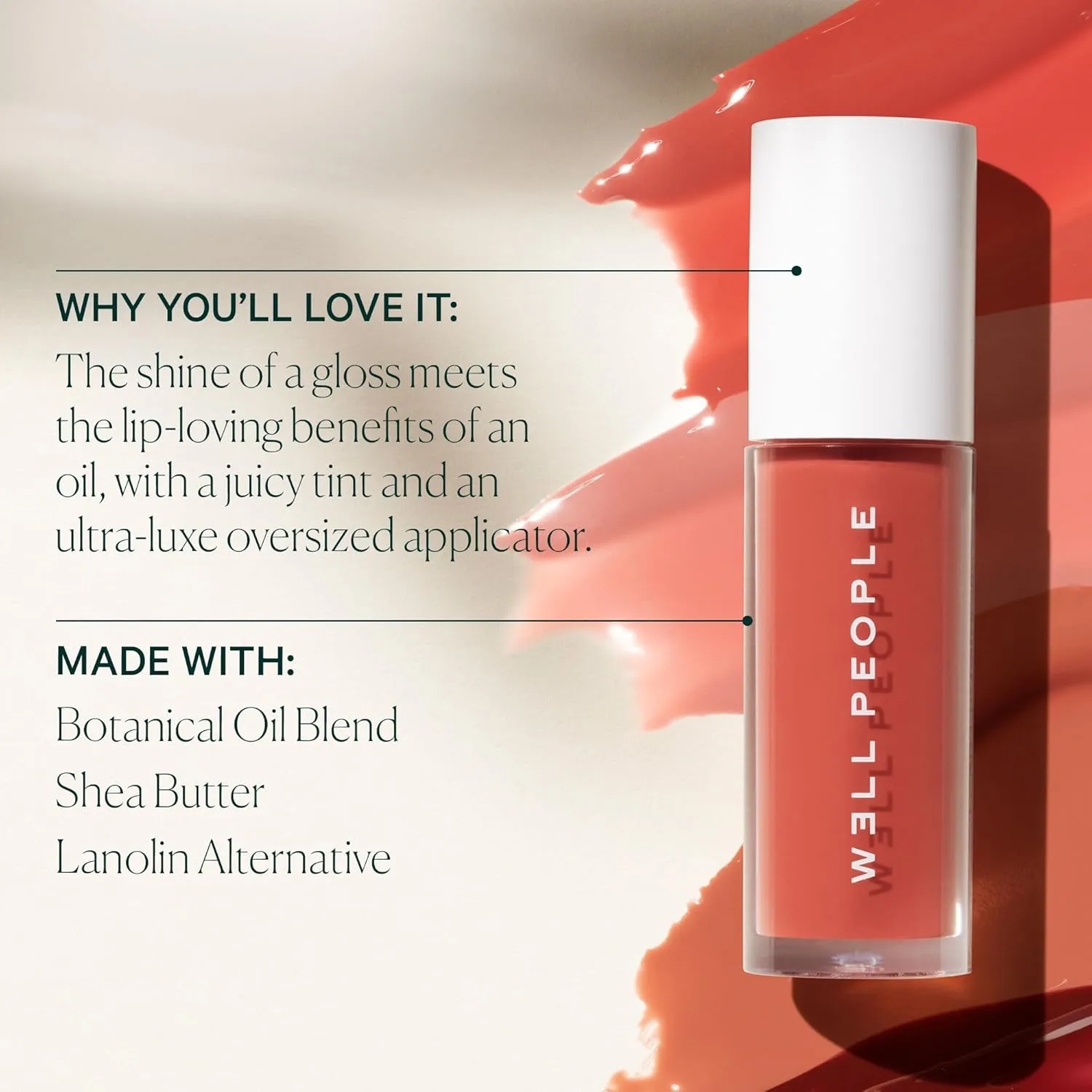 Well People Lush Lip Tinted Oil, Moisturizing Lip Oil For Nourishing & Conditioning Lips, Adds Sheer Color, Vegan & Cruelty-free, Cherry Blossom