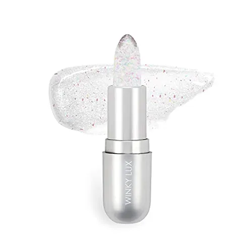 Winky Lux Glitter Confetti Balm, pH Lip Balm, pH Color Changing Lipstick and Tinted, Vegan & Cruelty Free Lip Balm, Hydrate & Plump, Sheer Pink Lipstick, Rainbow Confetti