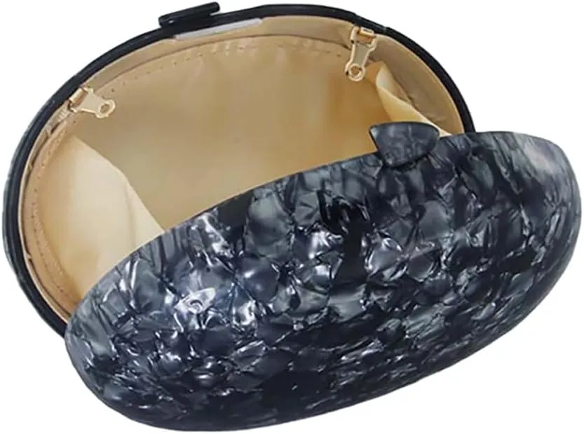 Women Acrylic Evening Clutch Bag Glitter Marble Purse Chain Shoulder Crossbody Bag for Party Prom Cocktail Wedding